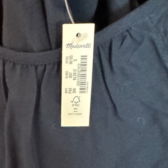 NWT Madewell Twill Tie-Back Cutout Top navy blue small - Picture 7 of 7